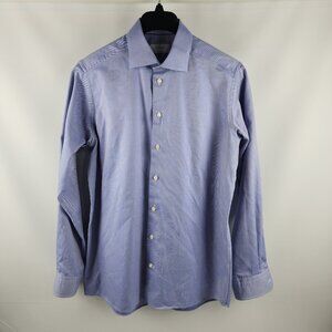 Eton Shirt Mens Dress Shirt 41/16 Blue Stripes Contemporary L/S Button Up